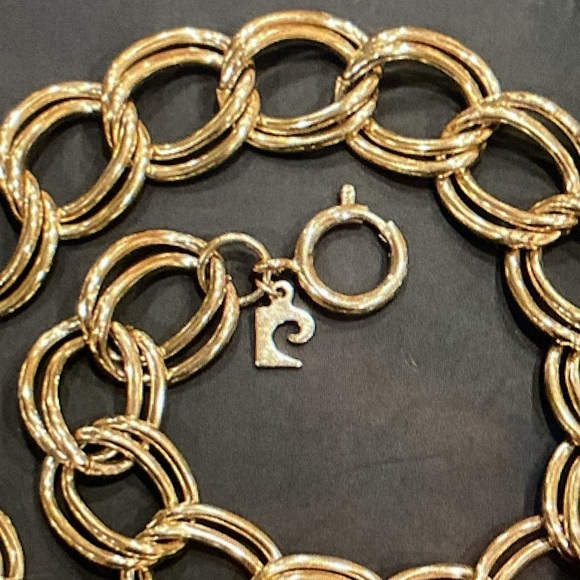 Gold double links bracelet with semi precious beads handmade - Picture 16 of 16